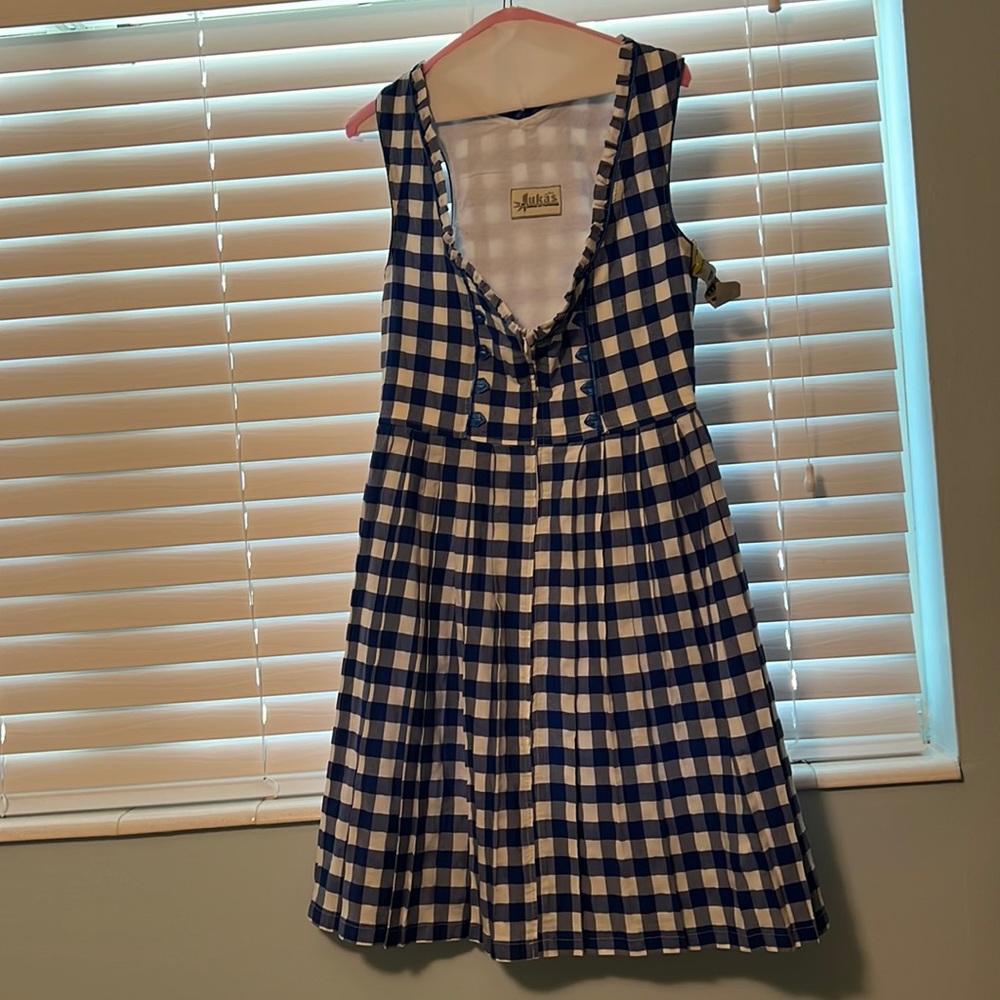 Authentic Lukas Blue Gingham Dirndl, EU 36